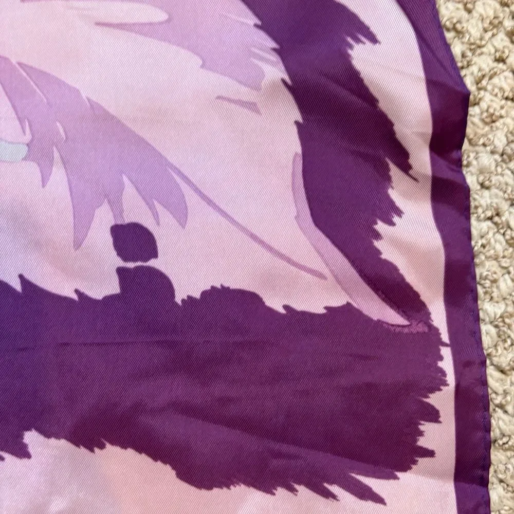 Vintage Ladies‎ Square Purple and Blue Water Repellent Scarf